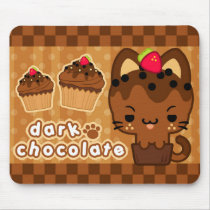 Dark Chocolate Cupcake Kitty Mousepad mousepads