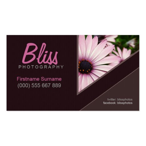 Dark Chocolate Stylish w/ Photo template Business Card (front side)