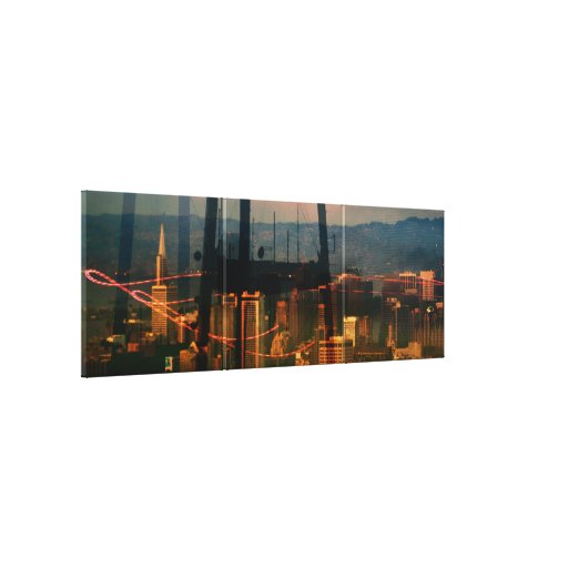 Dark City PanoramaXXX Stretched Canvas Print