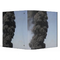 Dark clouds of smoke and fire emerge 3 ring binder