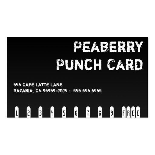 Dark Coffee Drink Punchcard Business Card Templates