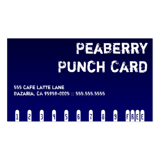 Dark Coffee Drink Punchcard Business Card Templates (front side)