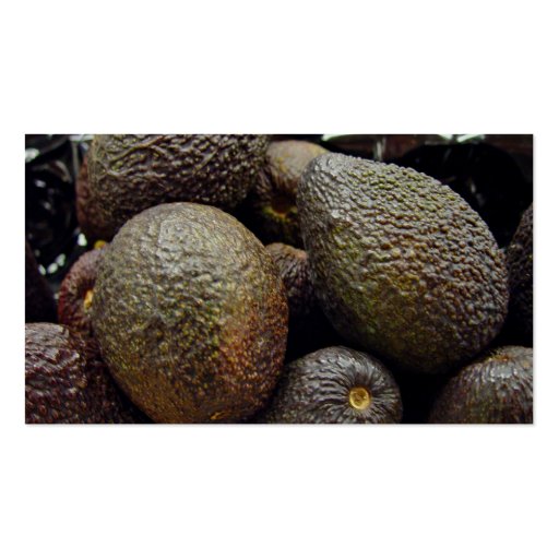 Dark-colored avocado fruit business cards (back side)