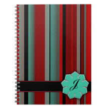 Dark Colorful Stripes Note Books