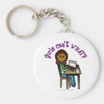 Dark Computer Girl Keychains