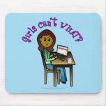 Dark Computer Girl Mouse Pad
