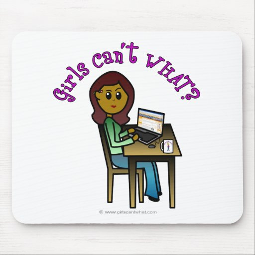 Dark Computer Girl Mousepads