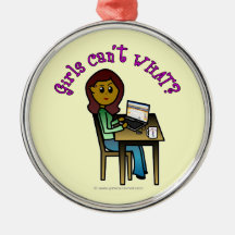 Dark Computer Girl Ornament