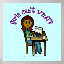 Dark Computer Girl Print
