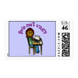 Dark Computer Girl Stamp