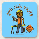 Dark Construction Girl Drink Coaster