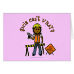 Dark Construction Girl Greeting Cards