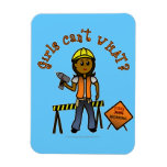 Dark Construction Girl Magnet