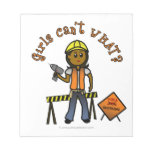 Dark Construction Girl Memo Pad