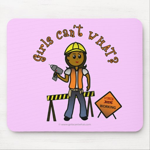 Dark Construction Girl Mousepads