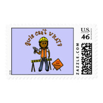 Dark Construction Girl postage
