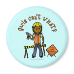 Dark Construction Girl Refrigerator Magnets