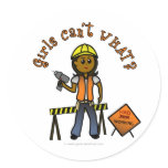 Dark Construction Girl Stickers