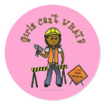 Dark Construction Girl Stickers