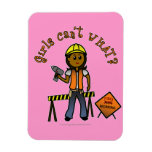 Dark Construction Girl Vinyl Magnet