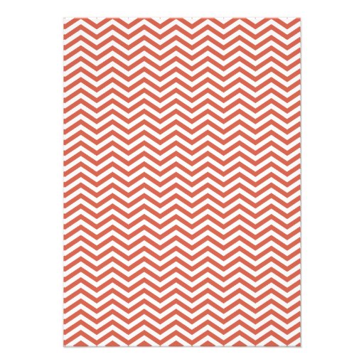 Dark Coral Chevron Personalized Invites