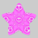 Dark Cotton Candy Pink Skull Star sticker stickers