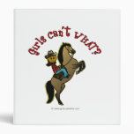 Dark Cowgirl on Horse 3 Ring Binder