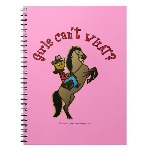 Dark Cowgirl on Horse Spiral Notebook