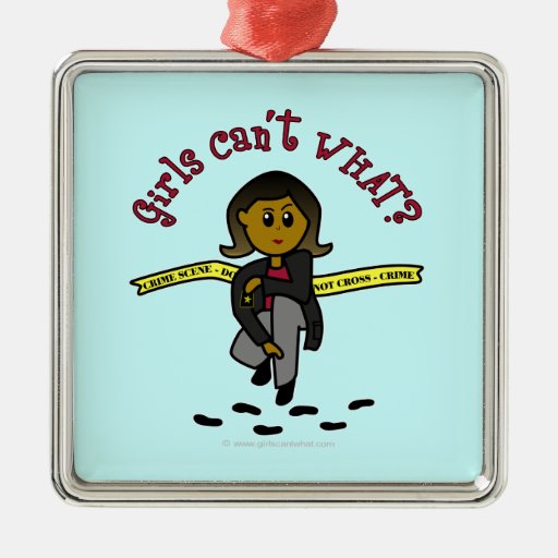 Dark CSI Girl Christmas Ornaments