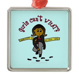 Dark CSI Girl Christmas Ornaments