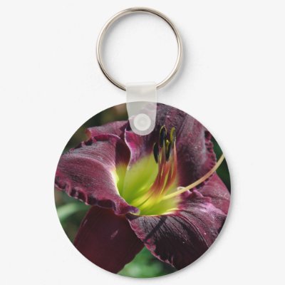 Dark Daylily Key Chain by littlewingdesign