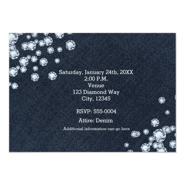 Dark Denim & Diamonds Event PHOTO Party Invitation