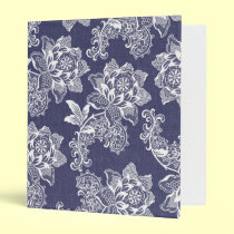 Dark Denim Vintage Floral Binder binders