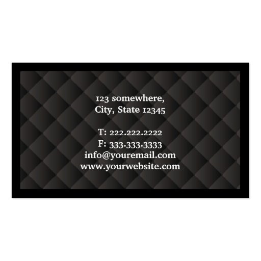 Dark Diamond Quilt Consultant Business Card (back side)