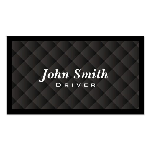 Dark Diamond Quilt Driver Business Card (front side)