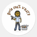 Dark Do-It-Yourself Diva Round Stickers