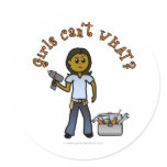 Dark Do-It-Yourself Diva Round Stickers