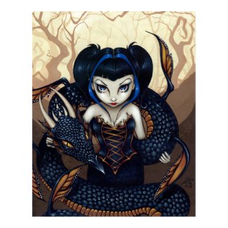 Dark Dragon ART PRINT gothic fantasy dragon art print