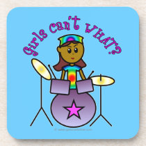 Dark Drummer Girl Coasters