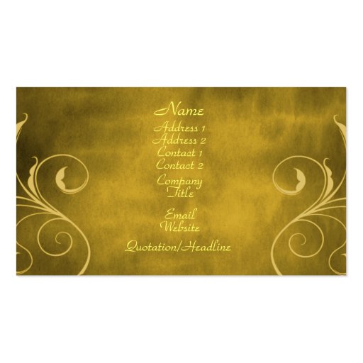 Dark Elegance Business Card, Gold (front side)