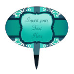 Dark Elegant aquamarine decor cake picks