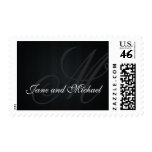Dark Elegant Monogram Wedding Postage