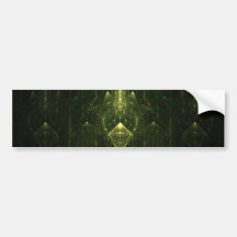 Dark Emerald Green Faces. Fractal Art. Bumper Stickers