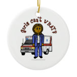 Dark EMT Paramedic Girl Christmas Ornaments