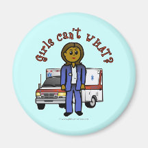 Dark EMT Paramedic Girl Fridge Magnets