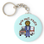 Dark EMT Paramedic Girl Keychain