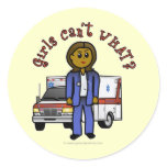 Dark EMT Paramedic Girl Stickers