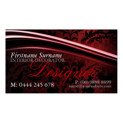 Dark Exotica Damask Designer Business Card profilecard