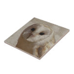 Dark Eyed Owl Textured Painting Tile