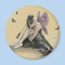 Dark Fairy Purple Wings Magnet magnets